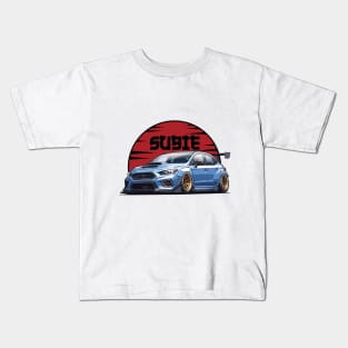 Impreza WRX STI Car Art - Subaru Stance Modified Sports Car Kids T-Shirt
